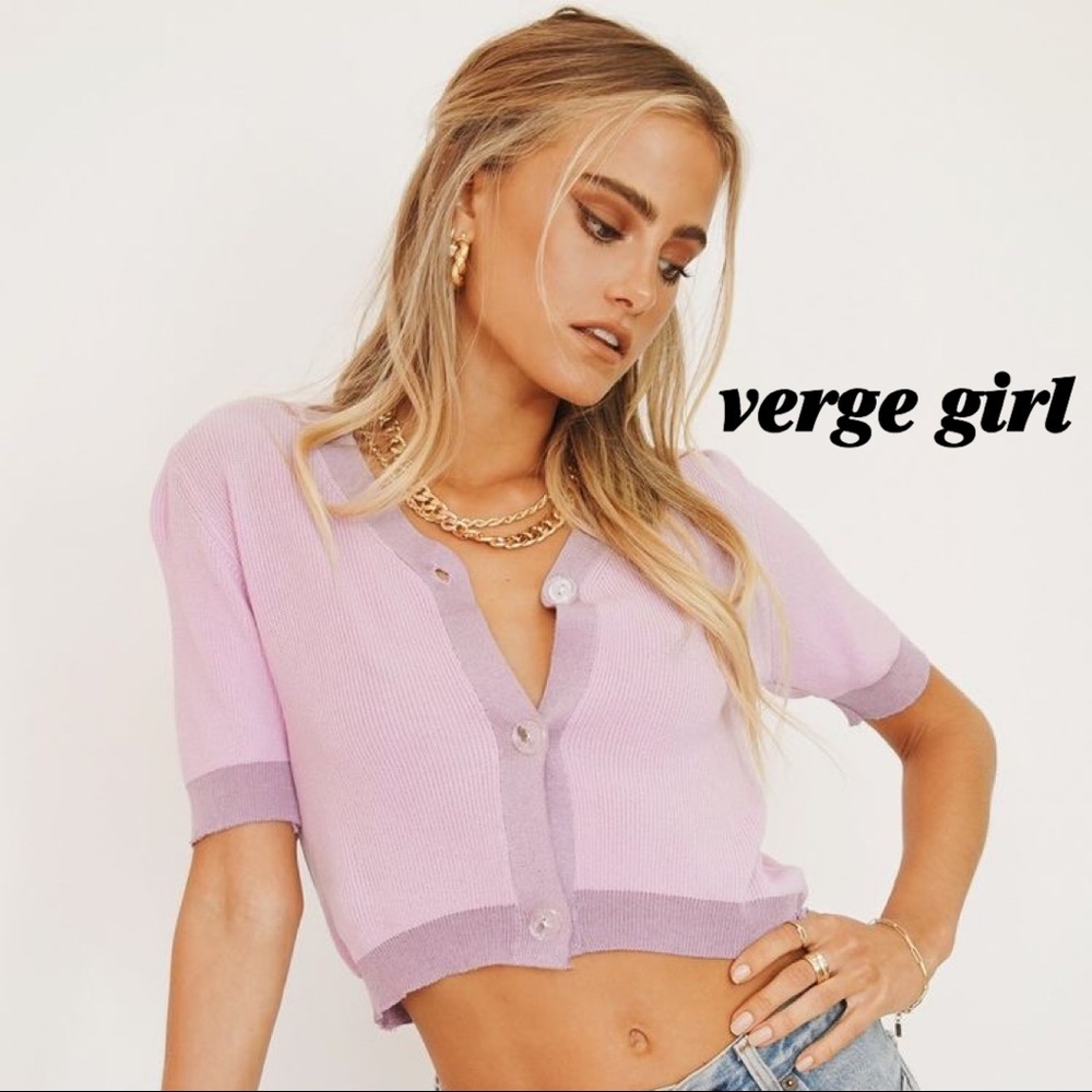 ✨NWT✨ VERGE GIRL lavender button front top US L